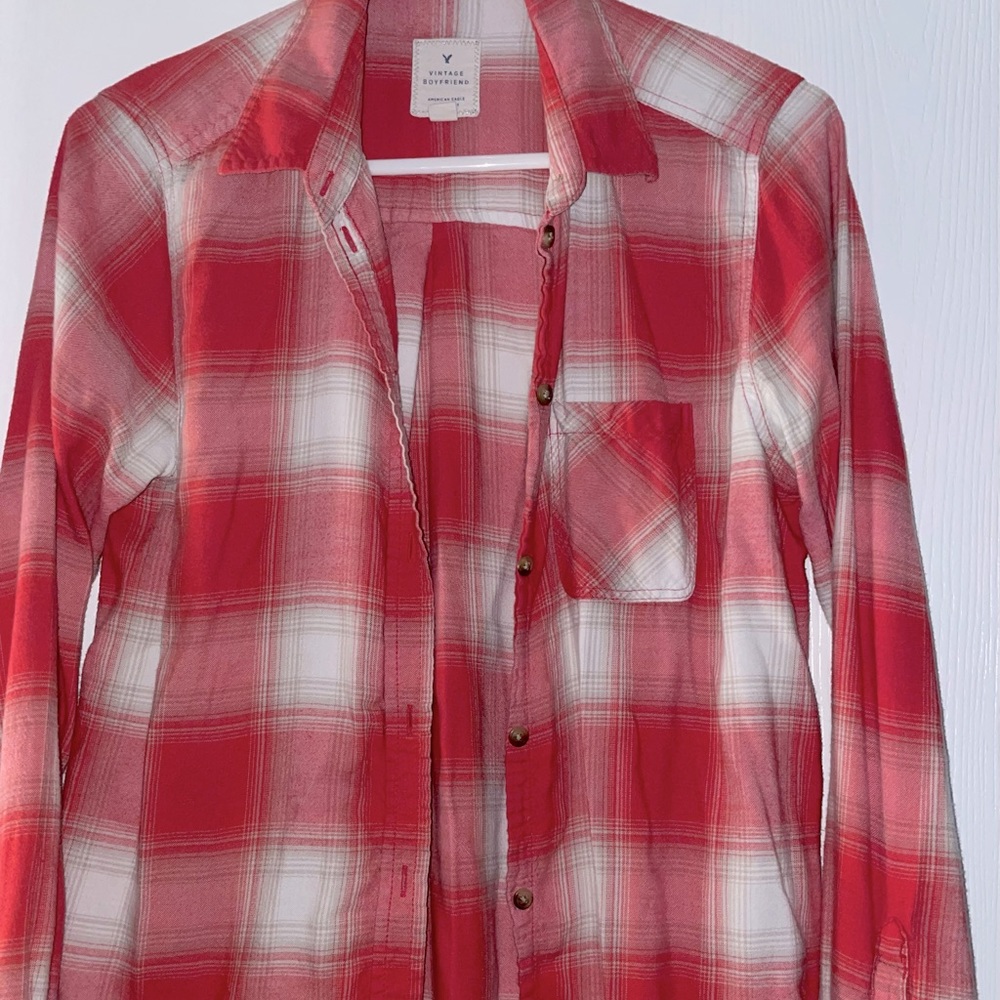 American Eagle plaid top women’s M